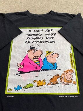 1972 Vintage Funny/Comedy Human Évolution Tee Shirt